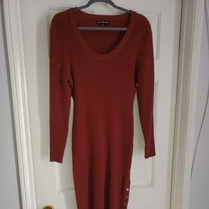 Sweater Dress with Side Slit